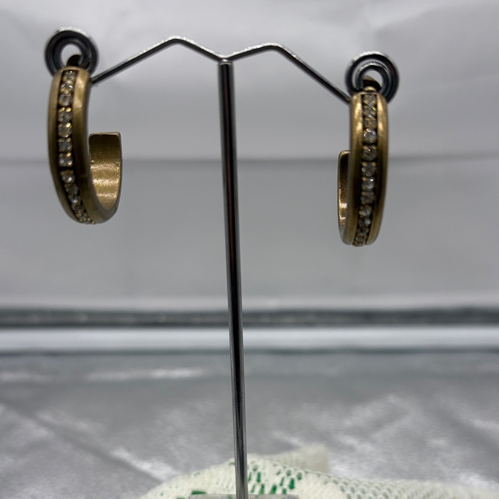 Elegant Gold and Silver Crystal Hoop Earrings